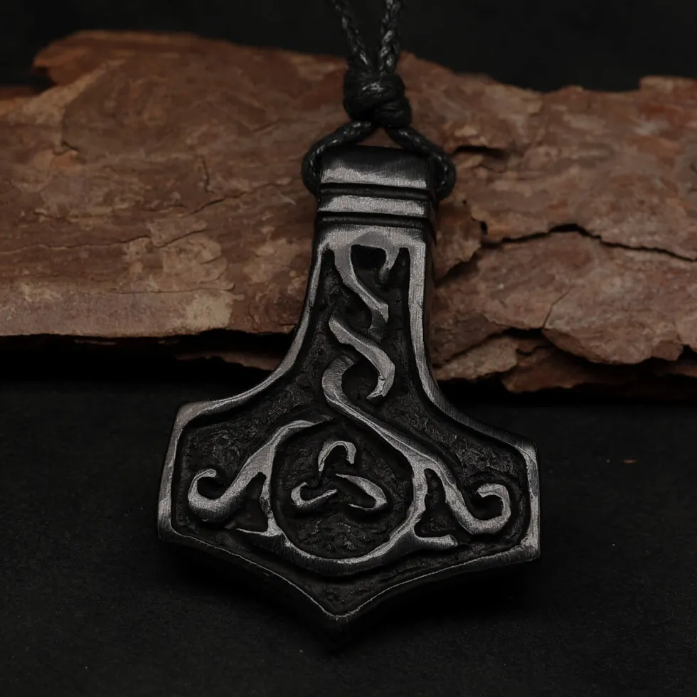 Wikinger Schmuck Mjölnir Horn Schmuck Anhänger Halskette