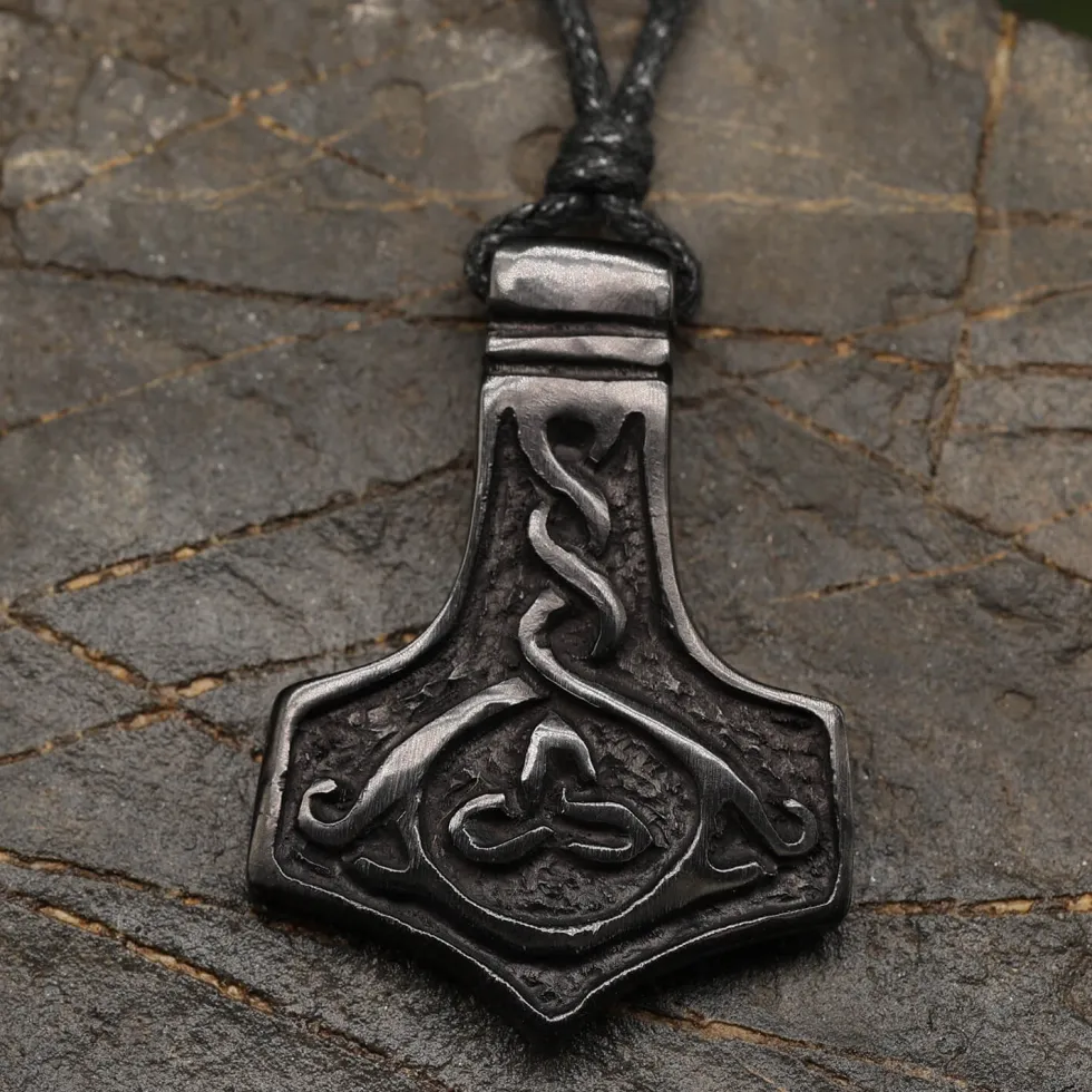 Wikinger Schmuck Mjölnir Horn Schmuck Anhänger Halskette