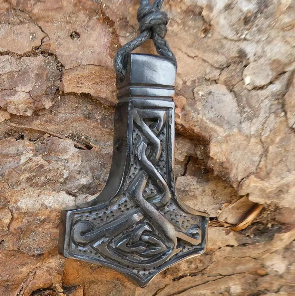 Wikinger Schmuck Mjölnir Horn Schmuck Anhänger Halskette