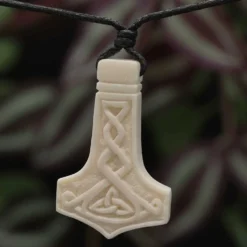 Wikinger Schmuck Mjölnir Knochen Schmuck Anhänger Halskette