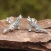 Wolf Ohrstecker 925 Silber Ohrschmuck