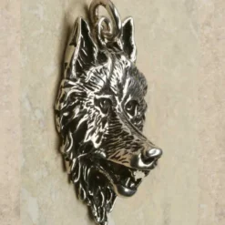 Wolf Schmuck Anhänger aus Silber Wolfskopf Kettenanhänger 925 Silber