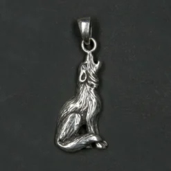 Wolf Schmuck Anhänger heulender Wolf 925 Silber