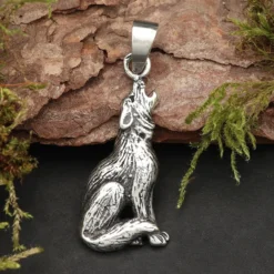 Wolf Schmuck Anhänger heulender Wolf 925 Silber
