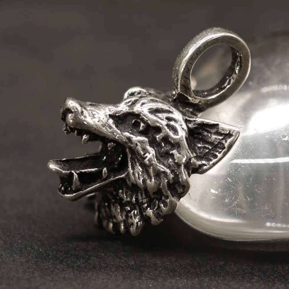 Wolf Schmuck Anhänger 925 Sterlingsilber Wolfskopf