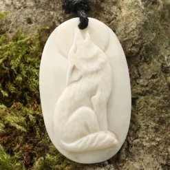 Wolf Schmuck aus Knochen Anhänger Kette