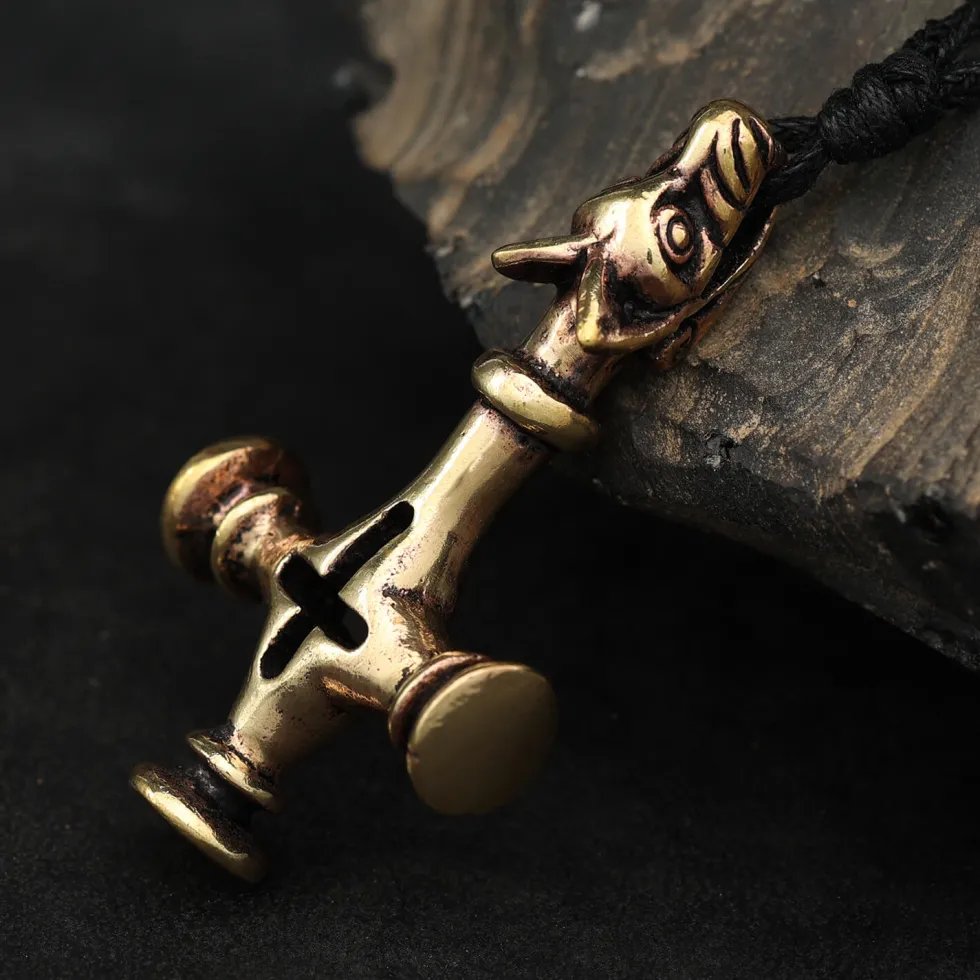 Wolfskreuz 5,5 cm Schmuck Bronze Kettenanhänger