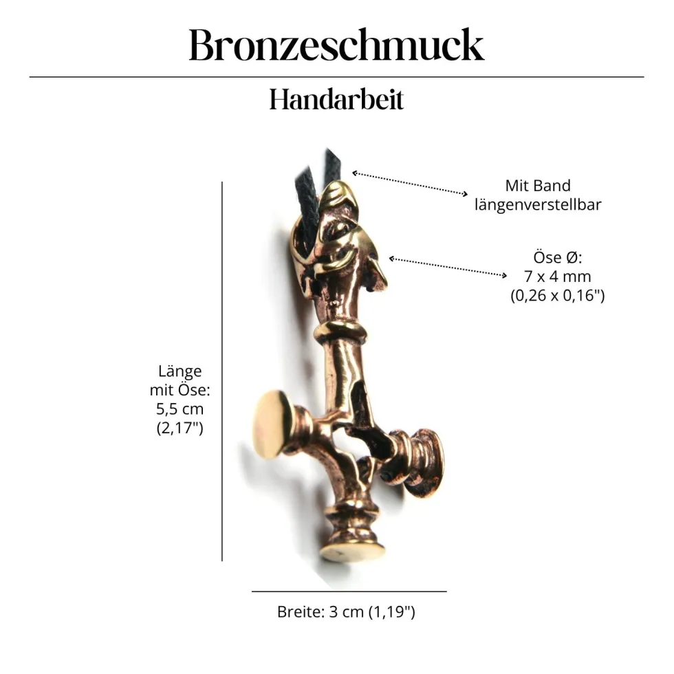 Wolfskreuz 5,5 cm Schmuck Bronze Kettenanhänger
