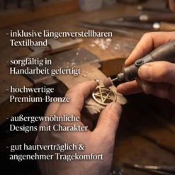 Wolfskreuz 5,5 cm Schmuck Bronze Kettenanhänger