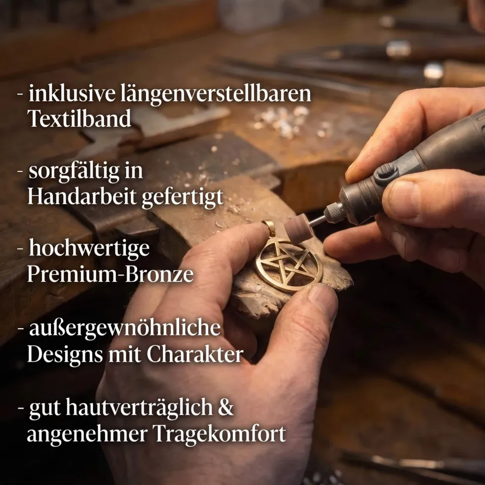 Wolfskreuz 5,5 cm Schmuck Bronze Kettenanhänger