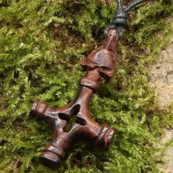 Wolfskreuz Holz Schmuck Anhänger Wikingerschmuck