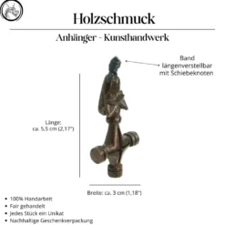 Wolfskreuz Holz Schmuck Anhänger Wikingerschmuck