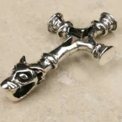 Wolfskreuz Schmuck Anhänger aus 925 Silber