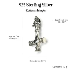 Wolfskreuz Schmuck Anhänger aus 925 Silber