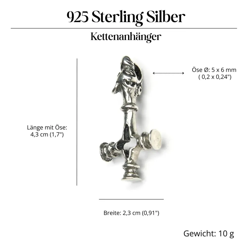 Wolfskreuz Schmuck Anhänger aus 925 Silber
