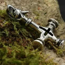 Wolfskreuz Schmuck Anhänger Silber Wikinger groß massiv 925 Silber