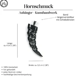 Zahn Hornschmuck Anhänger Kette Anhänger