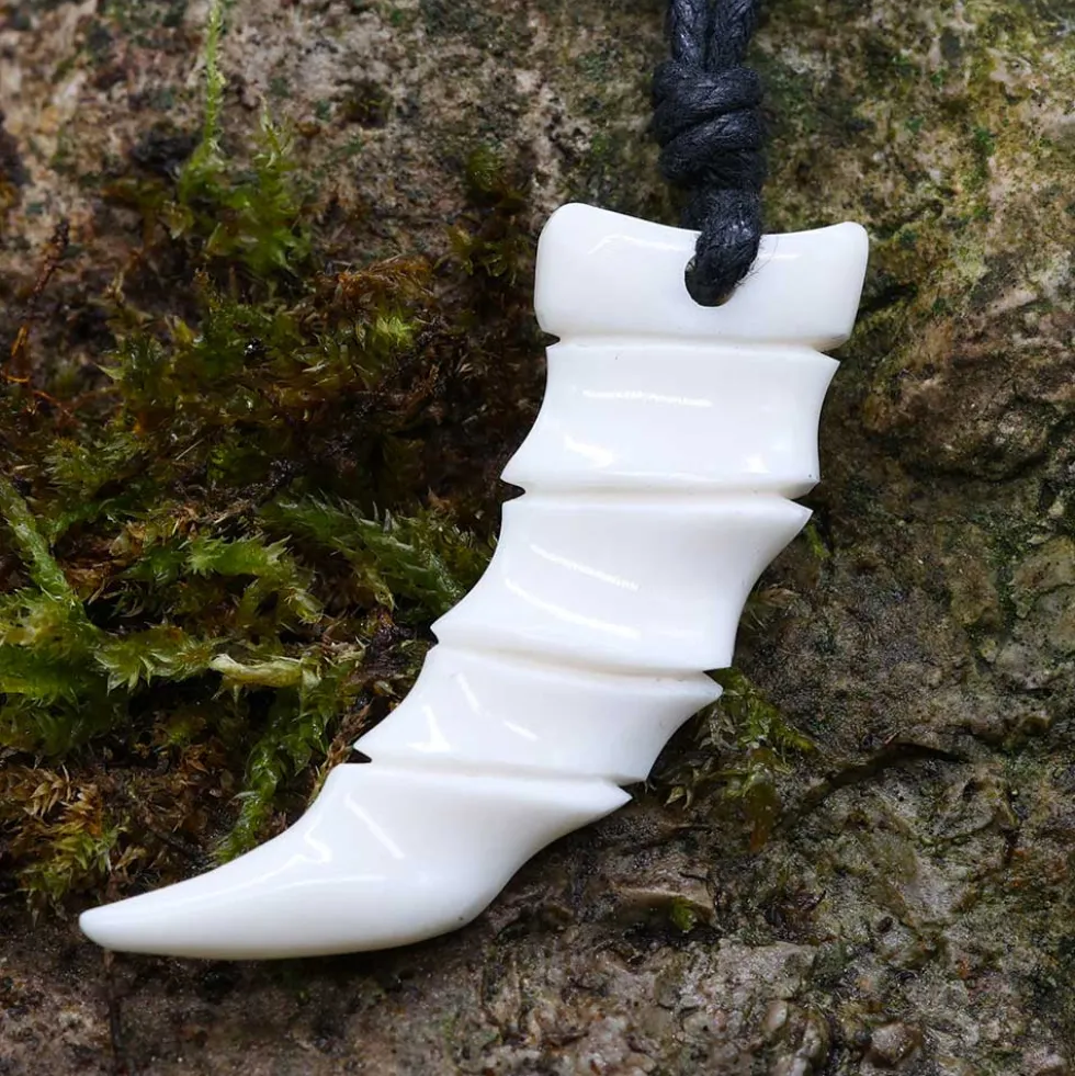 Zahn Schmuck aus Knochen Kette Anhänger