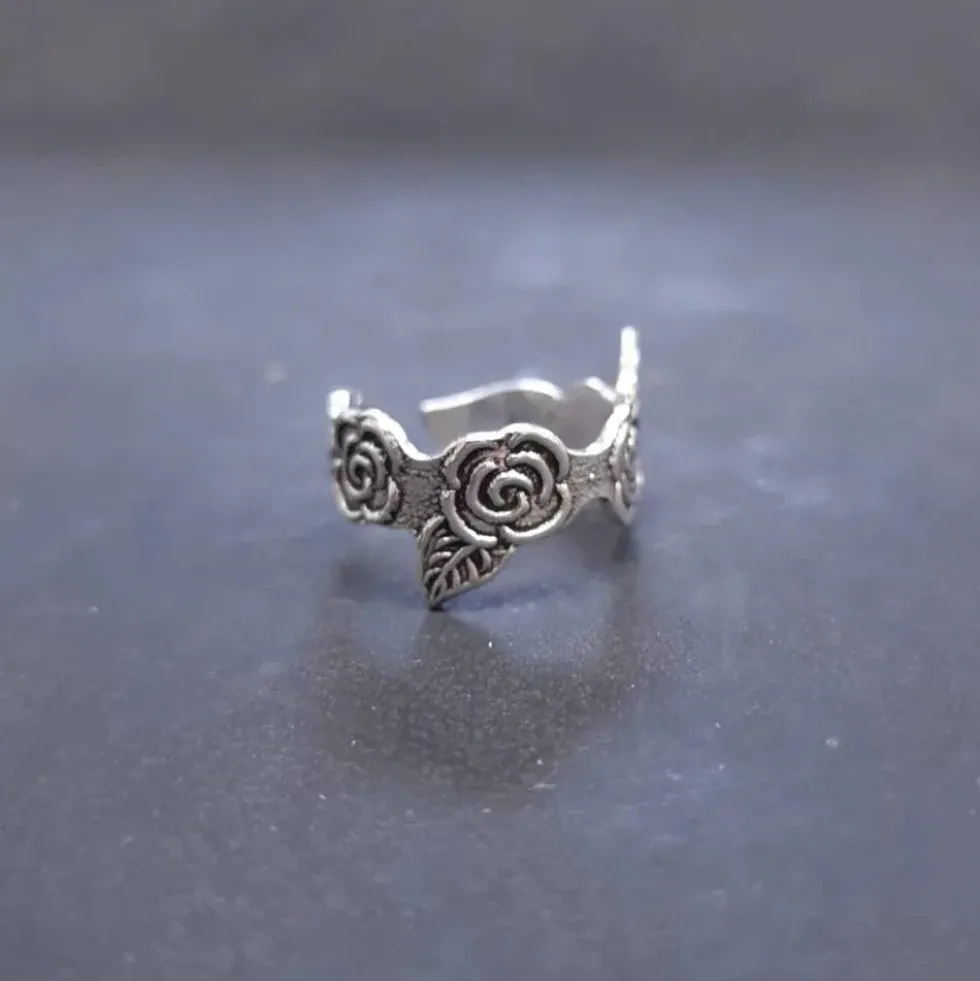 Zehenring Rose Schmuck Sommer 925 Silber Fußschmuck