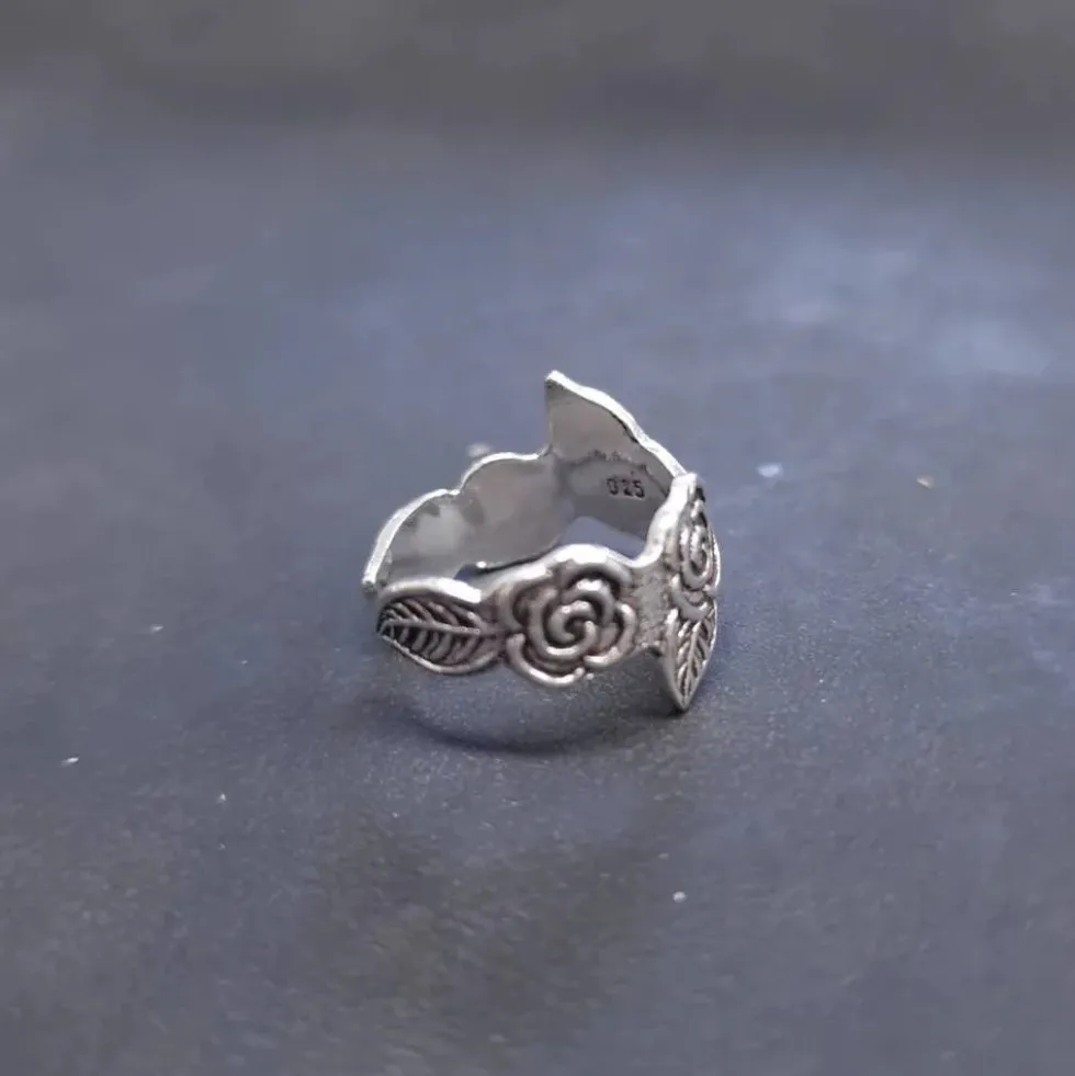 Zehenring Rose Schmuck Sommer 925 Silber Fußschmuck
