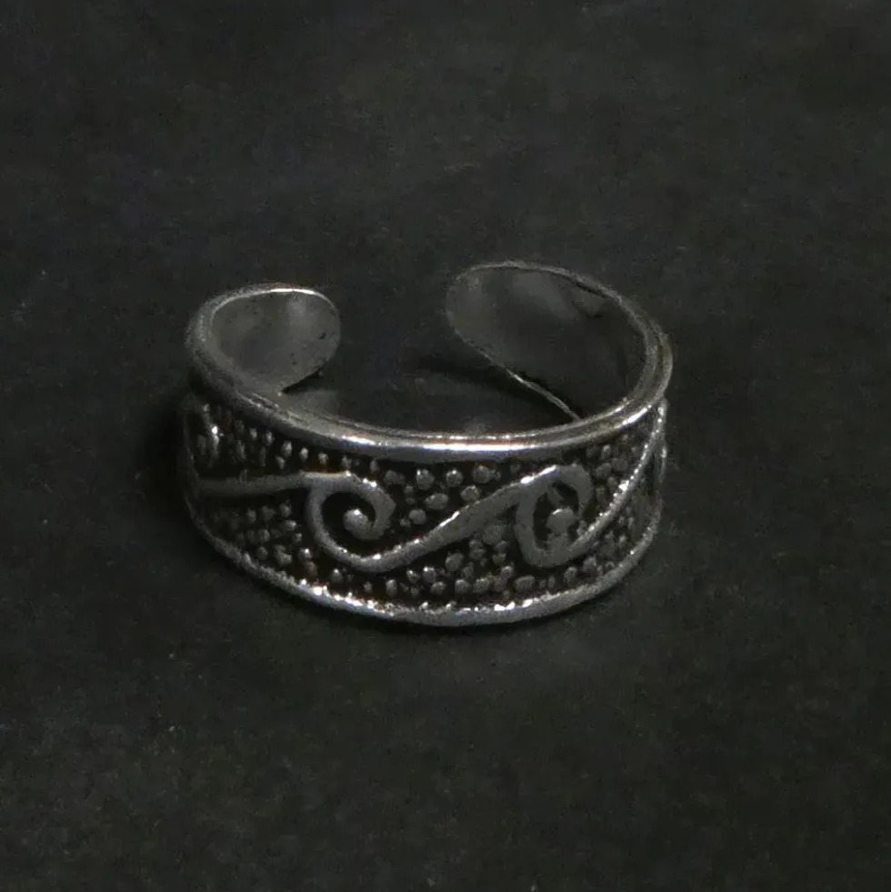 Zehenring Welle Schmuck Sommer 925 Silber Fußschmuck