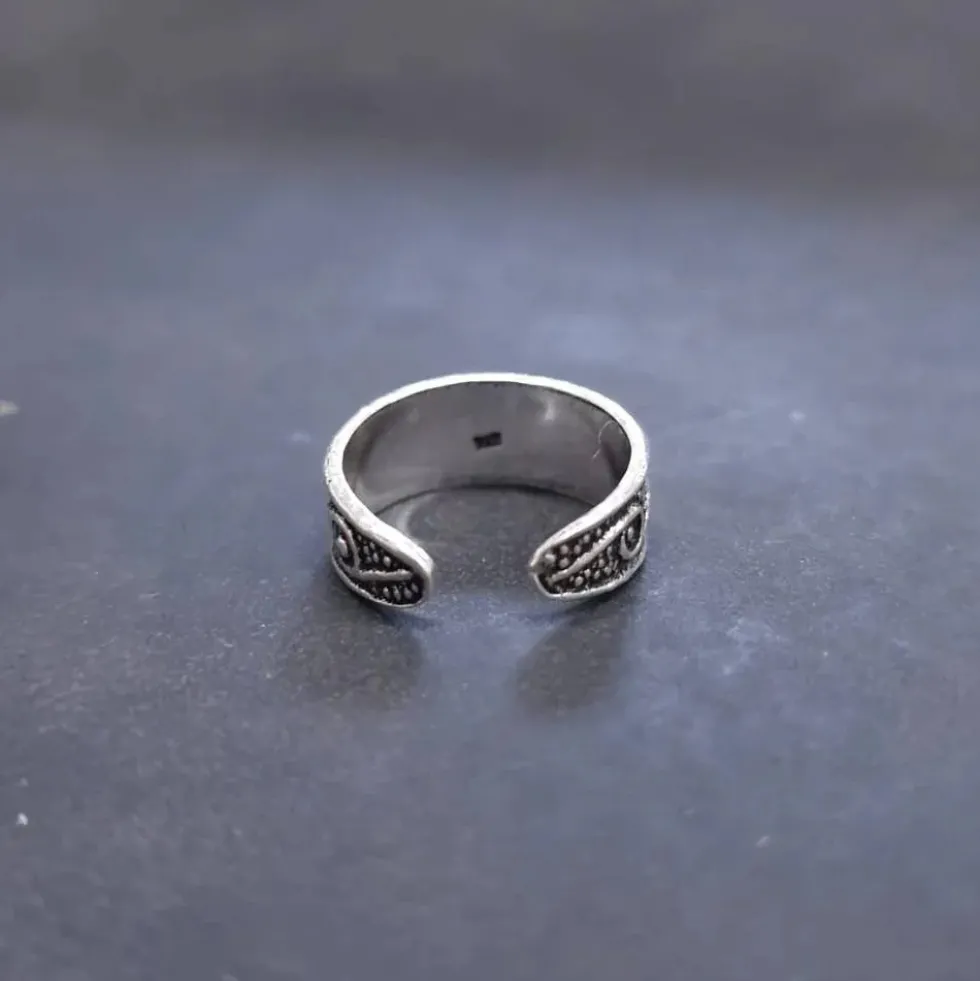 Zehenring Welle Schmuck Sommer 925 Silber Fußschmuck