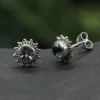 Zeitlose Ohrstecker Blauer Topas Facettiert Damen Ohrring 925 Silber (Paar)