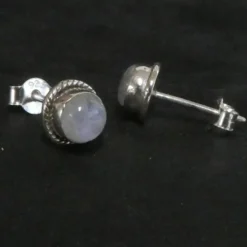 Zeitlose Ohrstecker Mondstein Ohrring 925 Silber