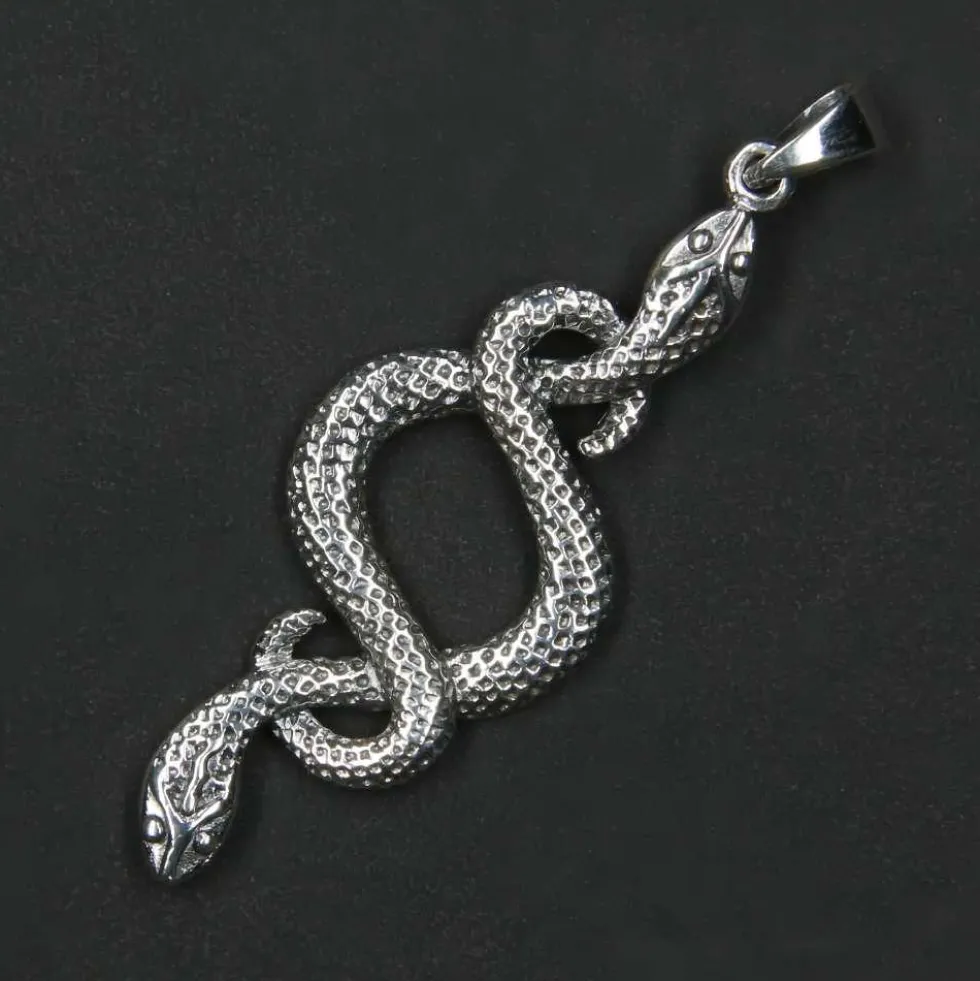 Zwei Schlangen Schmuck 925 Silber Kettenanhänger